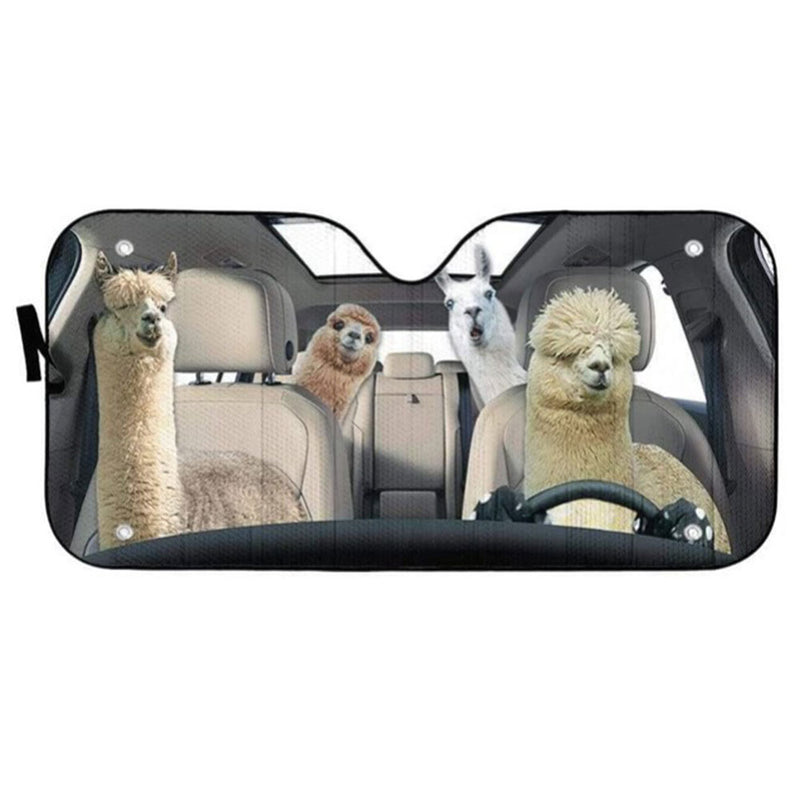 Llama and Alpaca Custom Car Auto Sun Shades Windshield Accessories Decor Gift Nearkii