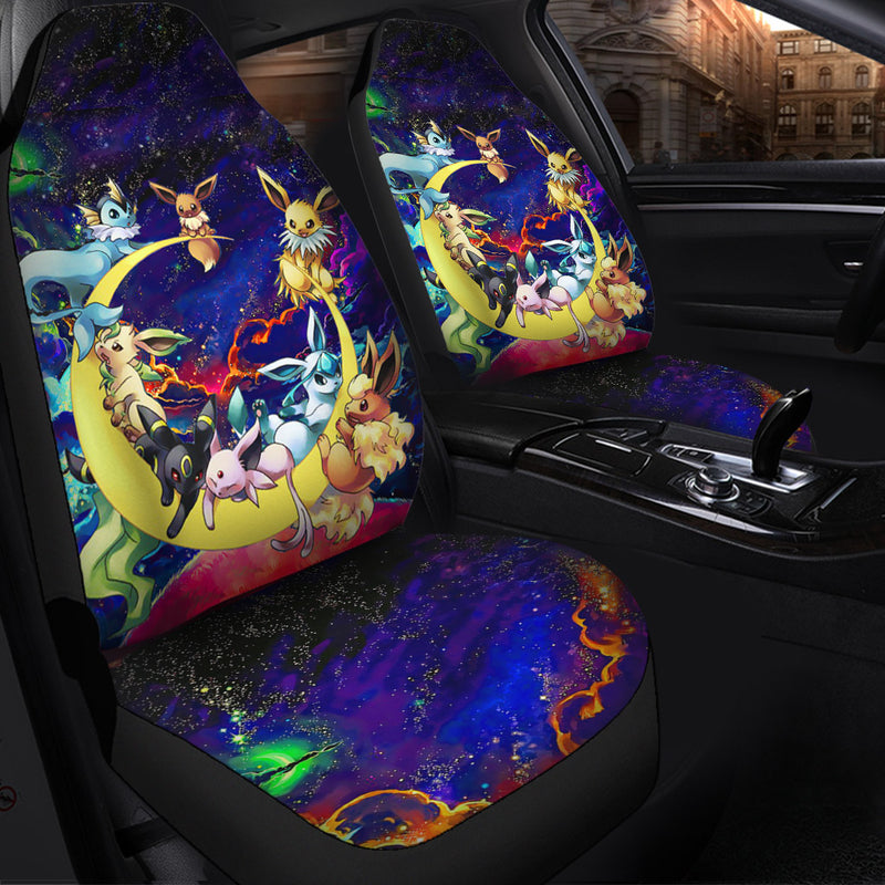 Eevee Evolution Pokemon Family Love You To The Moon Galaxy Car Seat Covers Nearkii