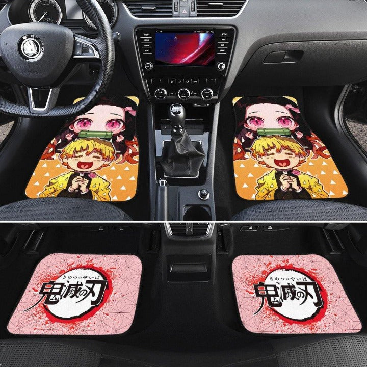 Zenitsu and Nezuko Car Floor Mats Demon Slayers Car Mats Anime Car Accessories Nearkii