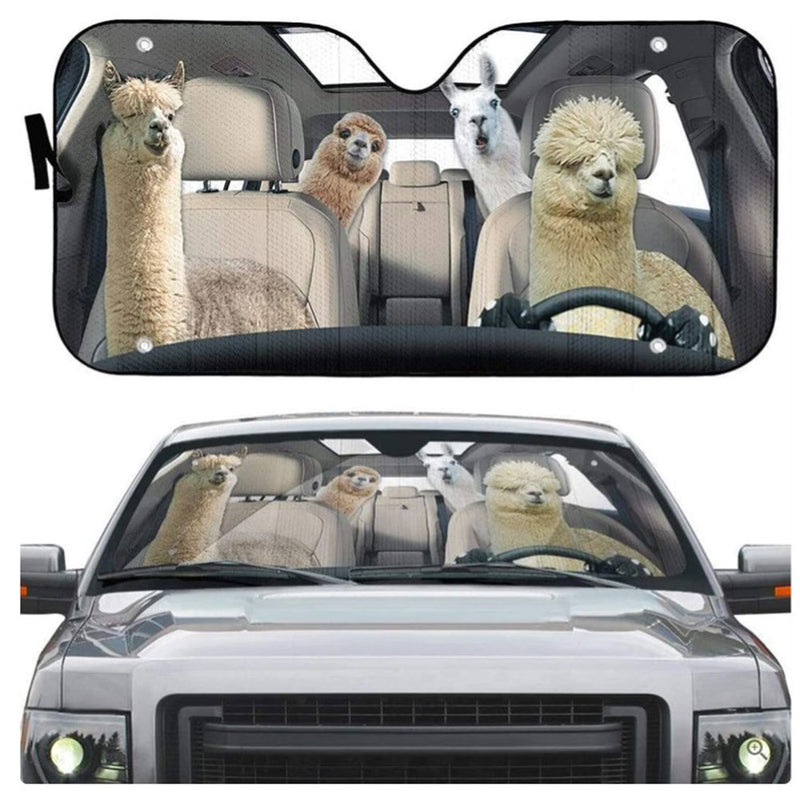 Llama and Alpaca Custom Car Auto Sun Shades Windshield Accessories Decor Gift Nearkii