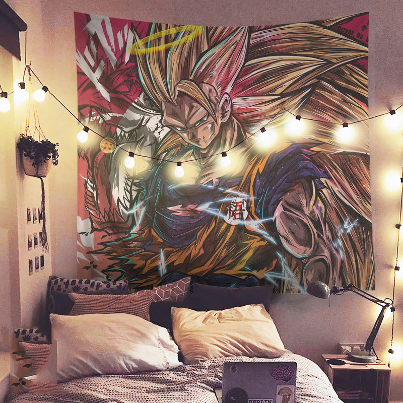 SS3 Goku Super Tapestry Room Decor Nearkii