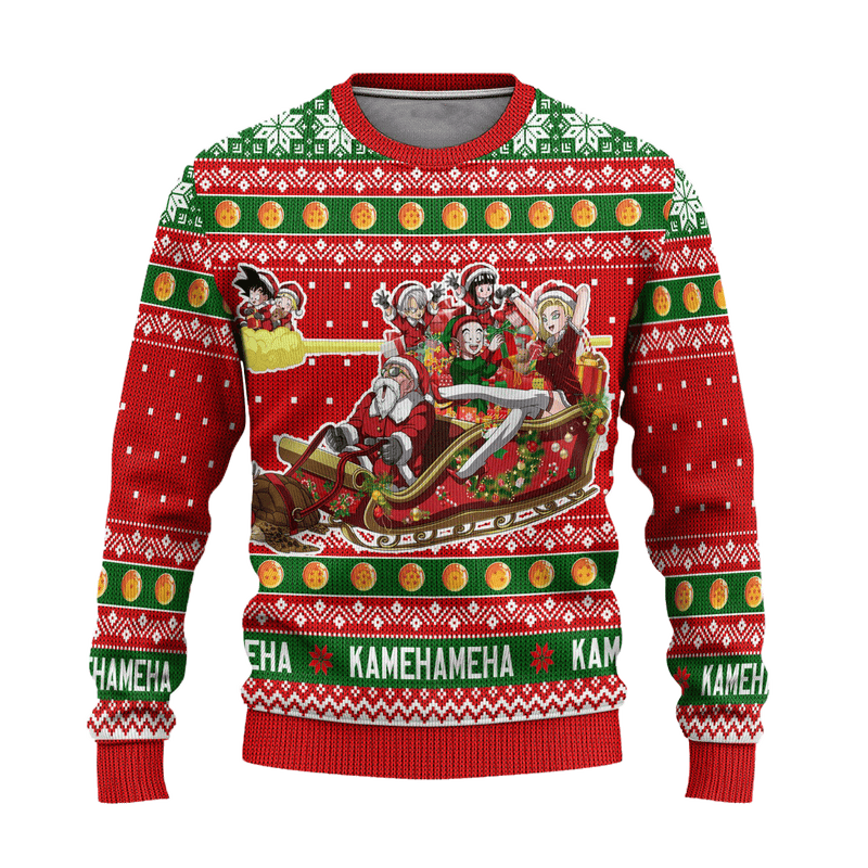 Dragon Ball Anime Ugly Christmas Sweater Red Characters Xmas Gift