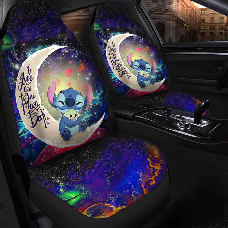 Stitch Hold Baby Yoda Love You To The Moon Galaxy Car Seat Covers Nearkii