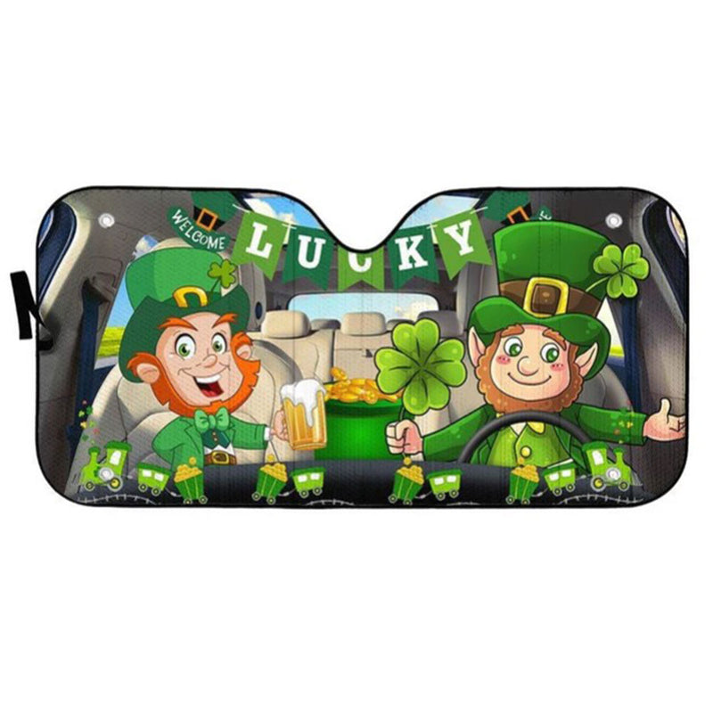 St Patricks Day Leprechaun Custom Car Auto Sun Shades Windshield Accessories Decor Gift Nearkii
