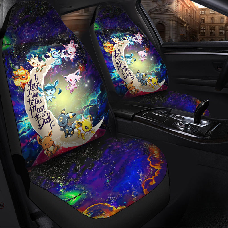 Eevee Evolution Pokemon Love You To The Moon Galaxy Car Seat Covers Nearkii