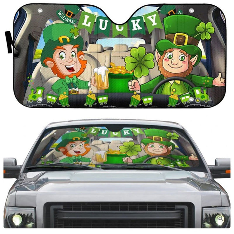 St Patricks Day Leprechaun Custom Car Auto Sun Shades Windshield Accessories Decor Gift Nearkii