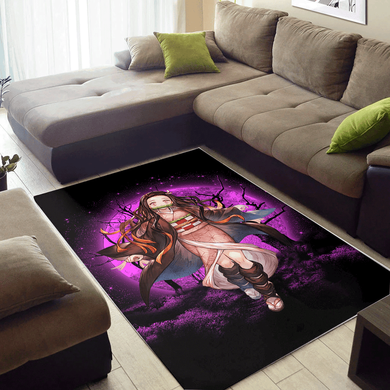 Nezuko Moonlight Area Carpet Rug Home Decor Bedroom Living Room Decor Nearkii