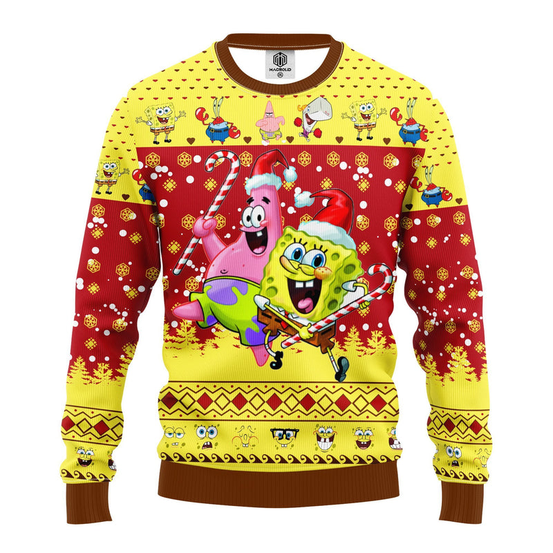 Spongebob Patrick Ugly Christmas Sweater Amazing Gift Idea Thanksgiving Gift Nearkii