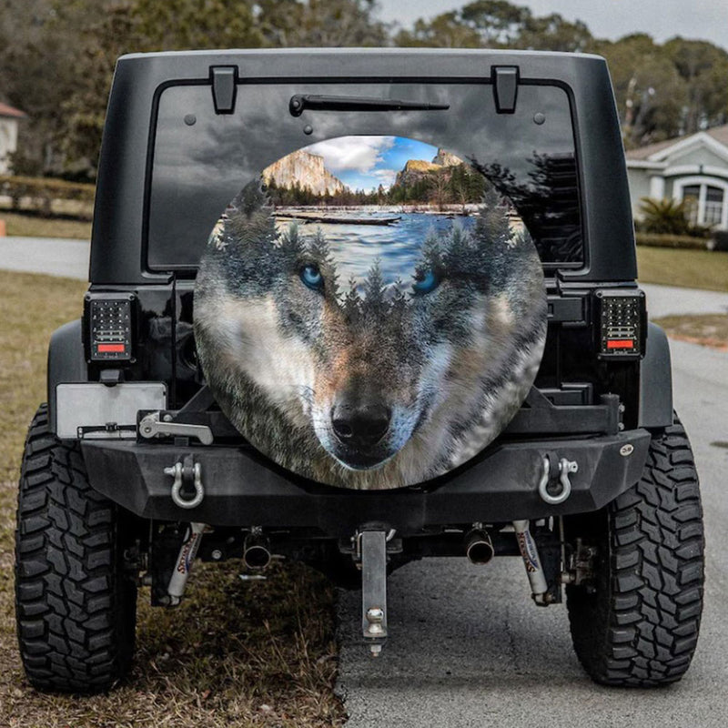 Wolf Art, Wild Animals Car Spare Tire Cover Gift For Campers Nearkii