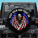 Keep Calm And Fight On Jeep Car Spare Tire Cover Gift For Campers Nearkii