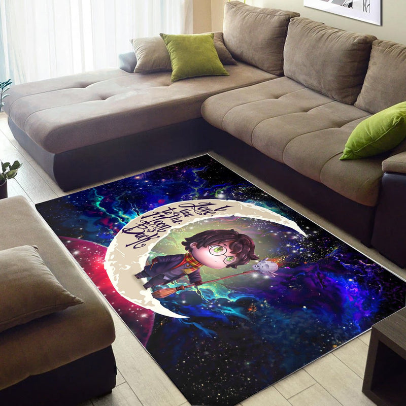 Harry Potter Chibi Love You To The Moon Galaxy Carpet Rug Home Room Decor Nearkii