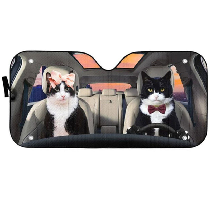 Texudo Couple Cat Car Auto Sun Shades Windshield Accessories Decor Gift Nearkii