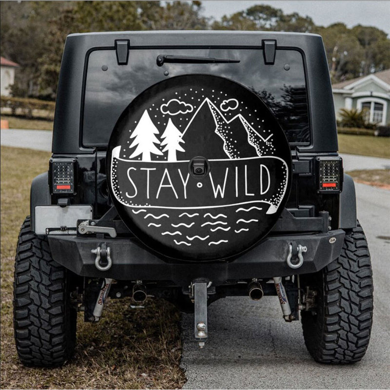 Stay Wild Winter Vibes American Day Car Spare Tire Cover Gift For Campers Nearkii