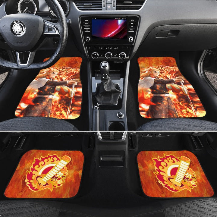 Rengoku vs Gyuu Tomioka Car Floor Mats Demon Slayer Anime Car Accessories Nearkii