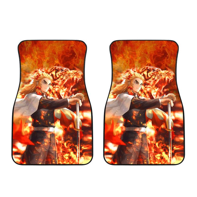 Rengoku vs Gyuu Tomioka Car Floor Mats Demon Slayer Anime Car Accessories Nearkii