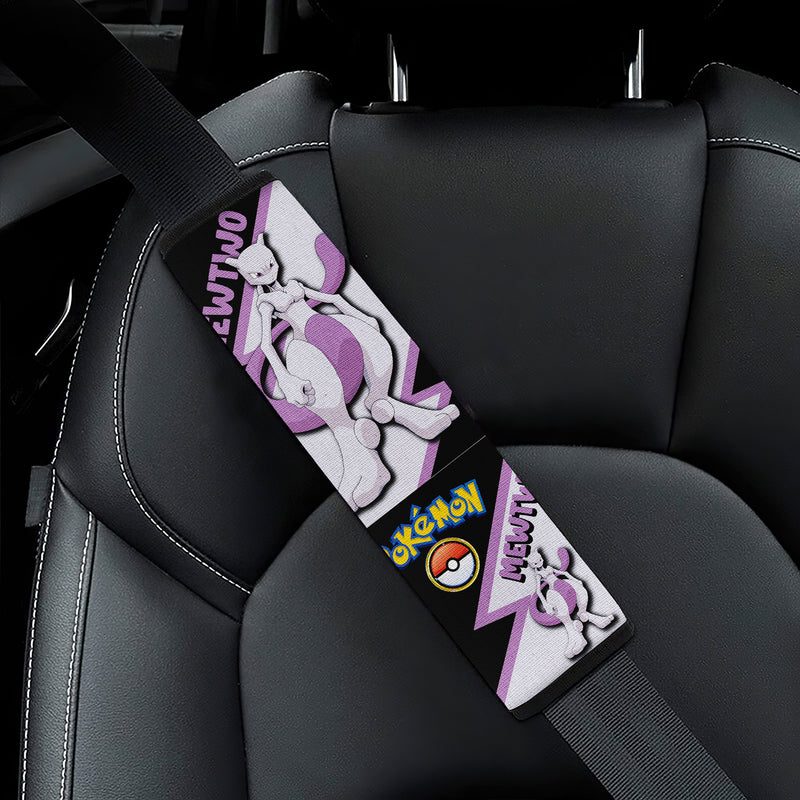 Mewtwo car seat belt covers Anime Pokemon Custom Car Accessories Nearkii