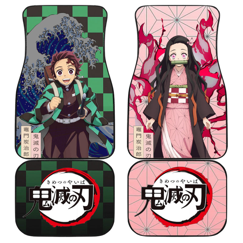 Tanjiro x Nezuko Car Floor Mats Demon Slayers Car Mats Anime Car Decoration Car Accessories Nearkii