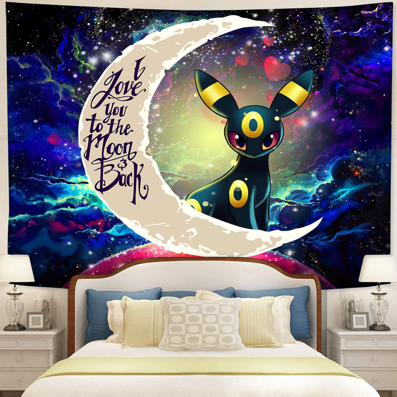 Umbreon Eevee Evolution Pokemon Love You To The Moon Galaxy Tapestry Room Decor Nearkii
