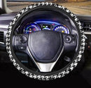 Black And White Houndstooth Print Car Steering Wheel Cover Nearkii