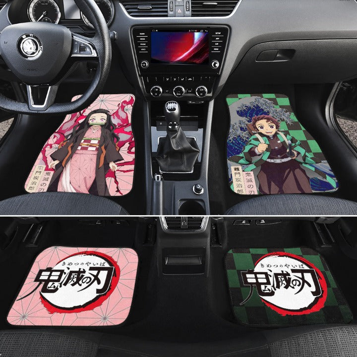 Tanjiro x Nezuko Car Floor Mats Demon Slayers Car Mats Anime Car Decoration Car Accessories Nearkii