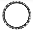 Black And White Houndstooth Print Car Steering Wheel Cover Nearkii