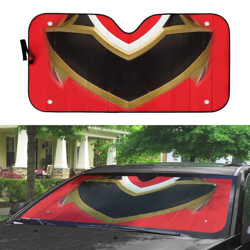Power Rangers Megaforce Red Ranger Helmet Custom Car Auto Sunshade Windshield Accessories Decor Gift Nearkii