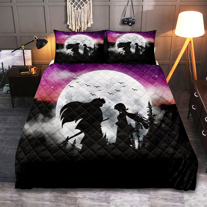 Inuyasha Couple Anime Moon Night Galaxy Quilt Bed Sets Nearkii