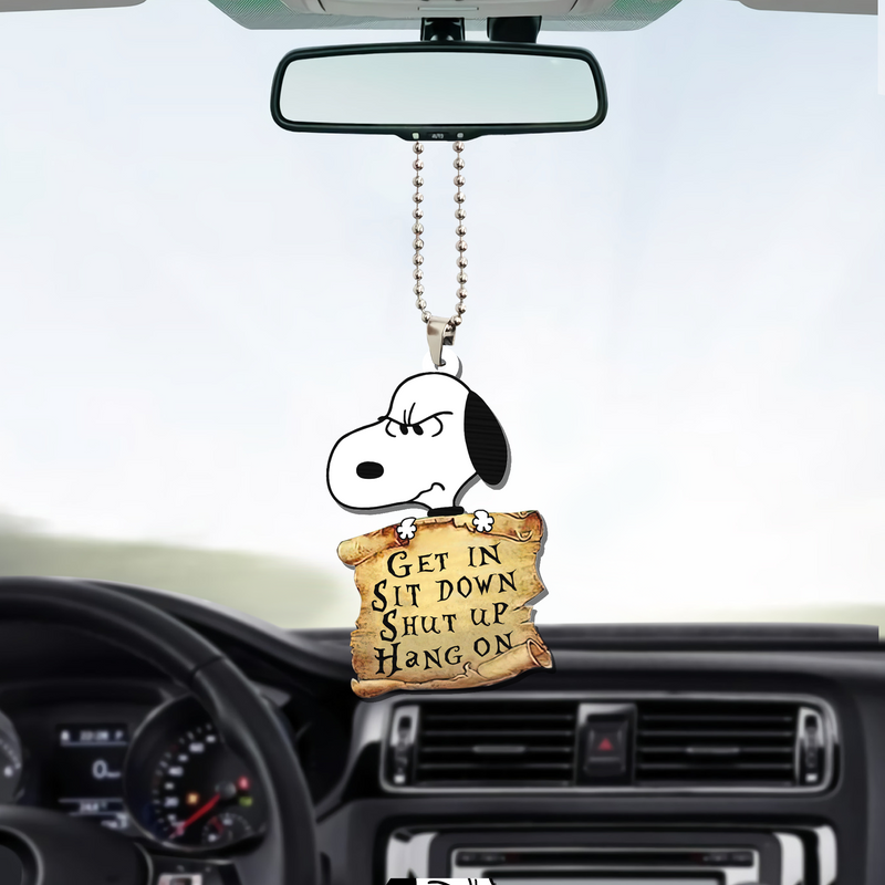 Get In Sit Down Shut Up Hold On Snoopy Funny Car Ornament Custom Car Accessories Decorations Nearkii