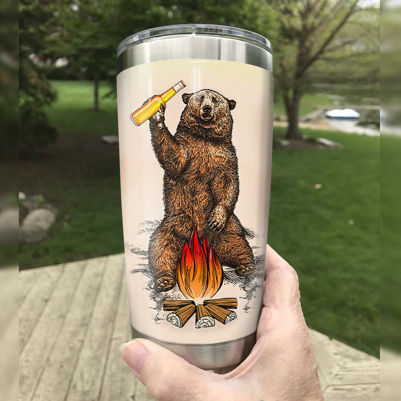 I Hate People Bear Beer Camping Camfire Tumbler 2023 Nearkii