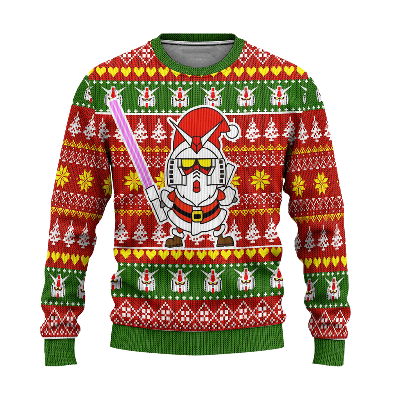 Gundam Anime Ugly Christmas Sweater Custom Santa Xmas Gift Nearkii