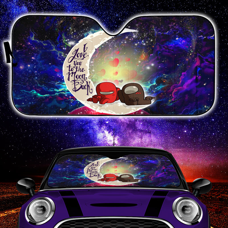 Among Us Couple Love You To The Moon Galaxy Car Auto Sunshades Nearkii