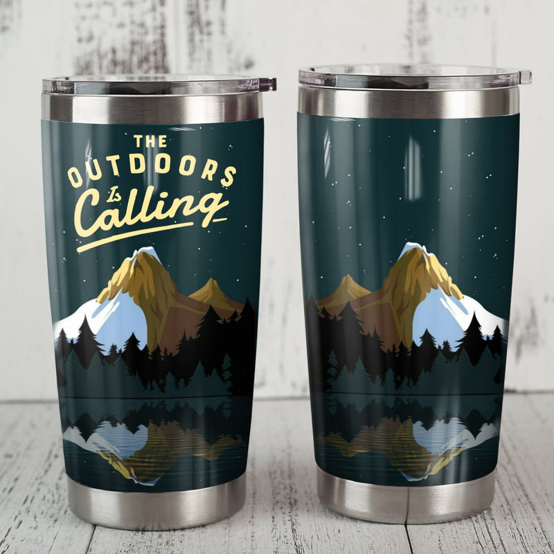The Outdoor Is Calling Camping Camfire Tumbler 2023 Nearkii