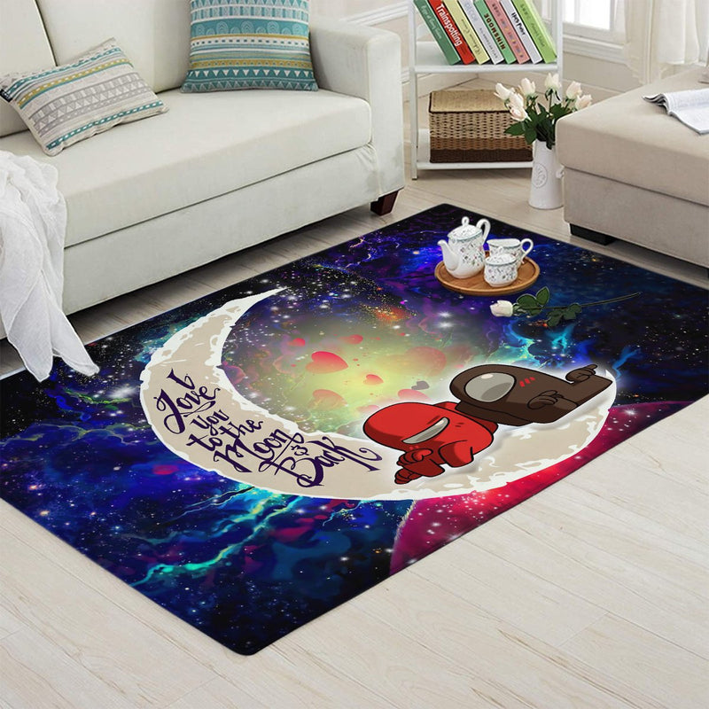 Among Us Couple Love You To The Moon Galaxy Carpet Rug Home Room Decor Nearkii
