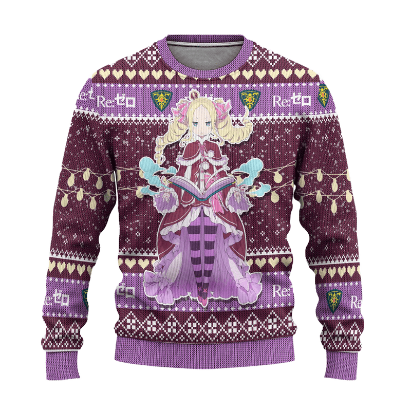 Beatrice Anime Ugly Christmas Sweater Custom Re Zero Xmas Gift Nearkii