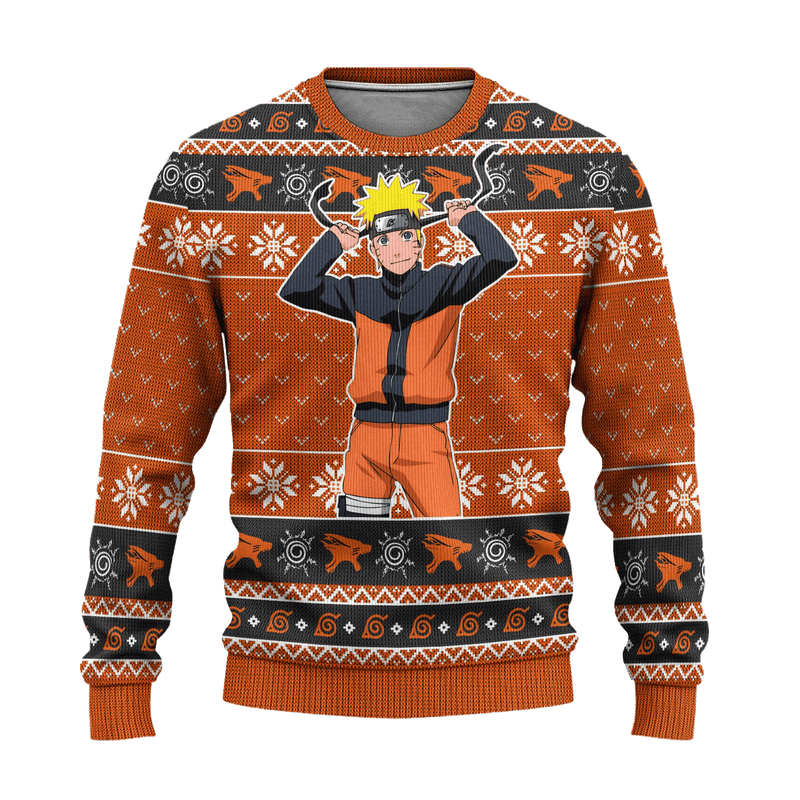 Naruto Uzumaki Anime Ugly Christmas Sweater Naruto Shippuden Xmas Gift Nearkii