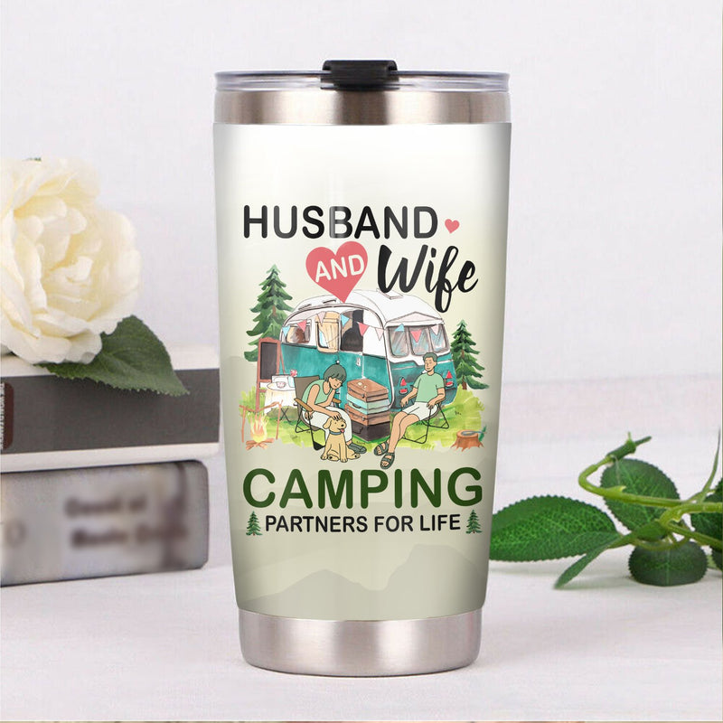 Husband And Wife Camping Camfire Tumbler 3 2023 Nearkii