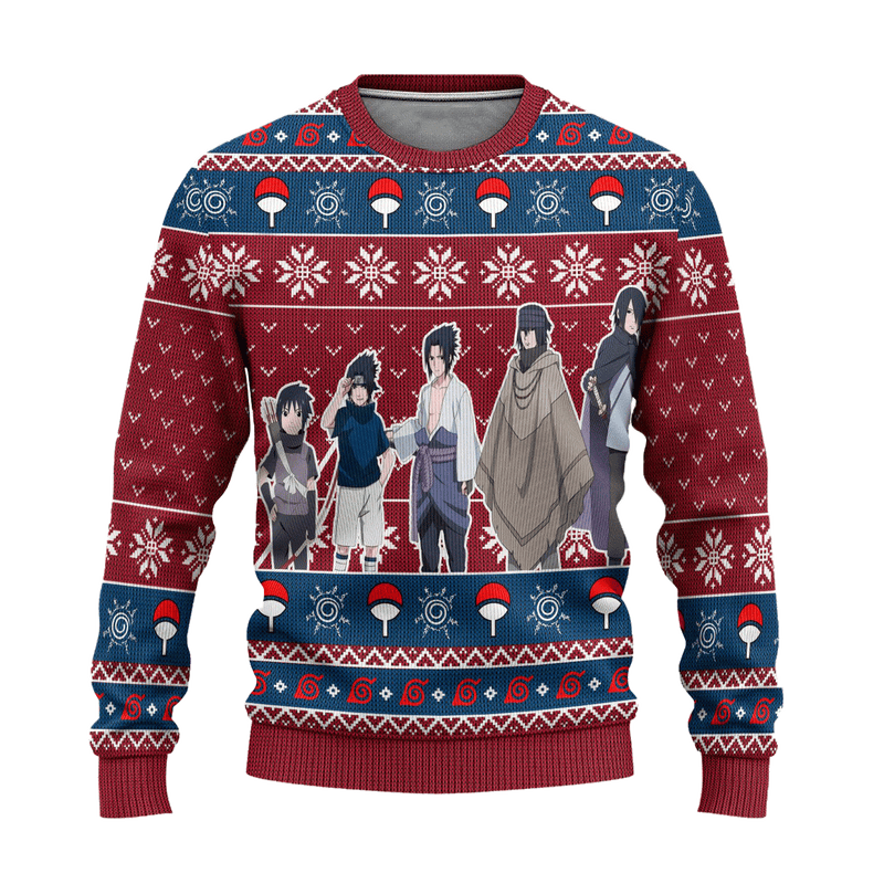 Sasuke Ugly Christmas Sweater Gaiden Naruto Anime Xmas Gift Nearkii