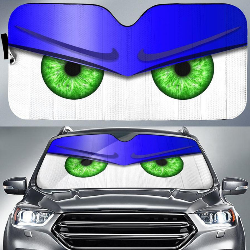 Blue Funny Angry Cartoon Eyes Car Auto Sun Shades Windshield Accessories Decor Gift Nearkii