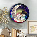 Jujutsu Kaisen Gojo Sukuna Love You To The Moon Galaxy Wood Wall Clock Nearkii