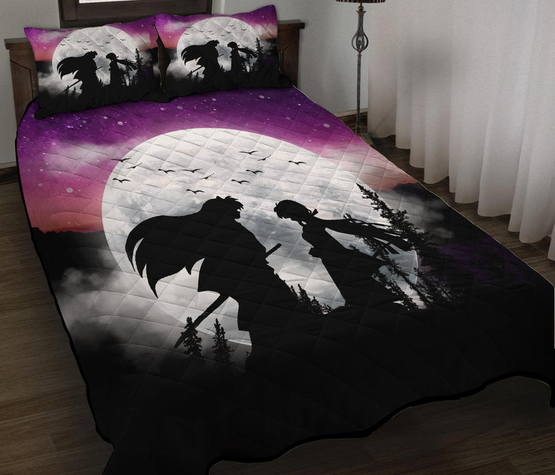 Inuyasha Couple Anime Moon Night Galaxy Quilt Bed Sets Nearkii