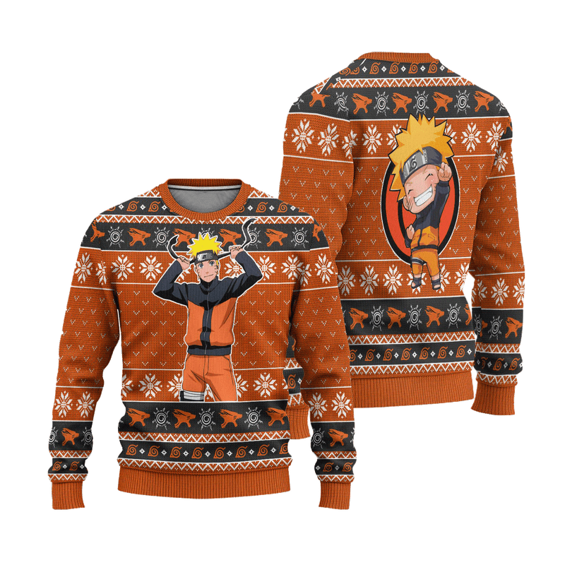 Naruto Uzumaki Anime Ugly Christmas Sweater Naruto Shippuden Xmas Gift Nearkii