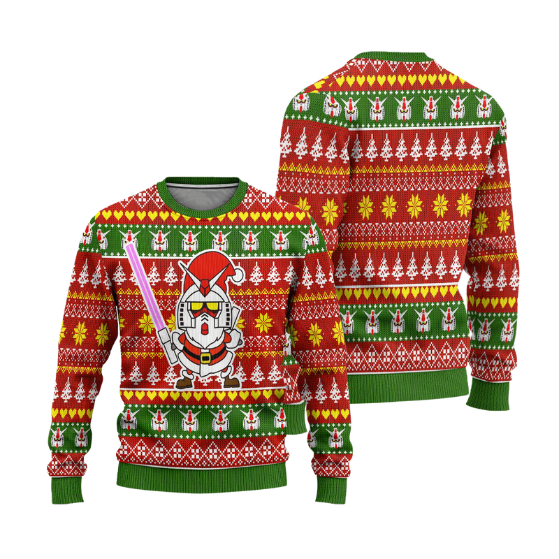 Gundam Anime Ugly Christmas Sweater Custom Santa Xmas Gift Nearkii