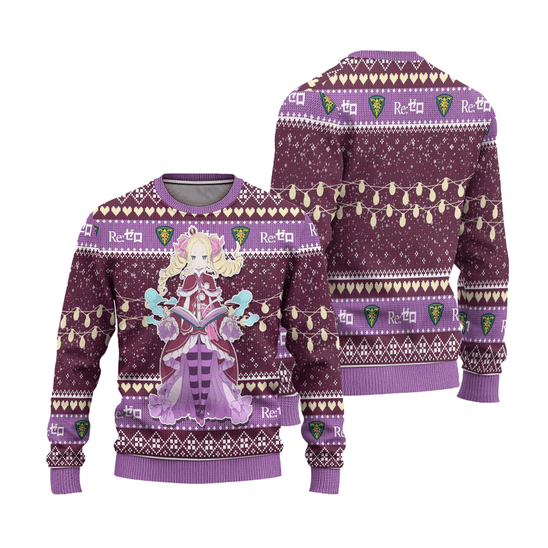 Beatrice Anime Ugly Christmas Sweater Custom Re Zero Xmas Gift Nearkii