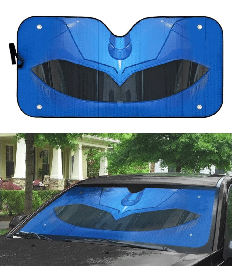 Mighty Morphin Blue Power Ranger Helmet Custom Car Auto Sunshade Windshield Accessories Decor Gift Nearkii