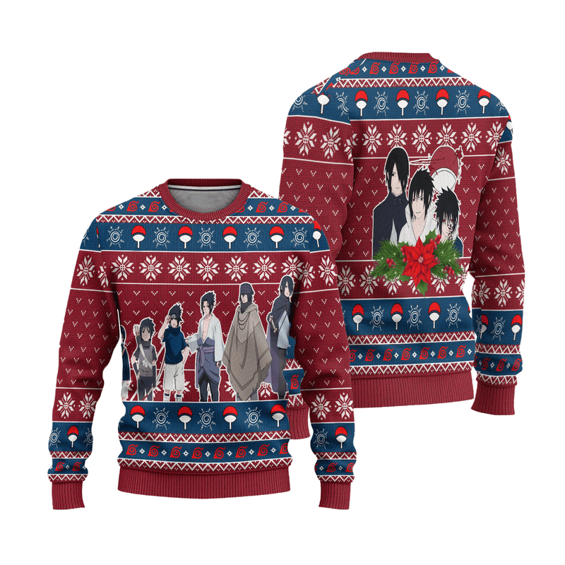 Sasuke Ugly Christmas Sweater Gaiden Naruto Anime Xmas Gift Nearkii