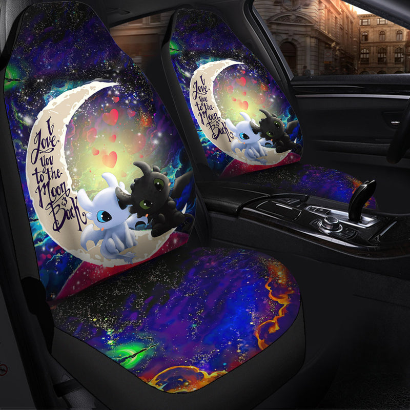 Toothless Light Fury Night Fury Love You To The Moon Galaxy Car Seat Covers Nearkii