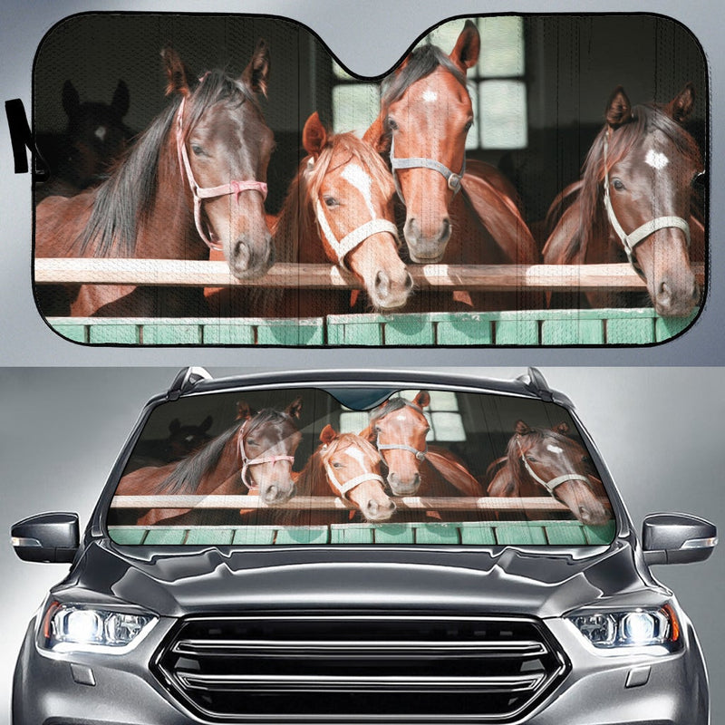 Horses With Fence Car Auto Sunshades Nearkii