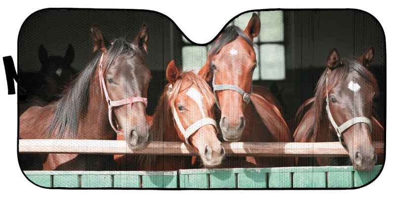 Horses With Fence Car Auto Sunshades Nearkii