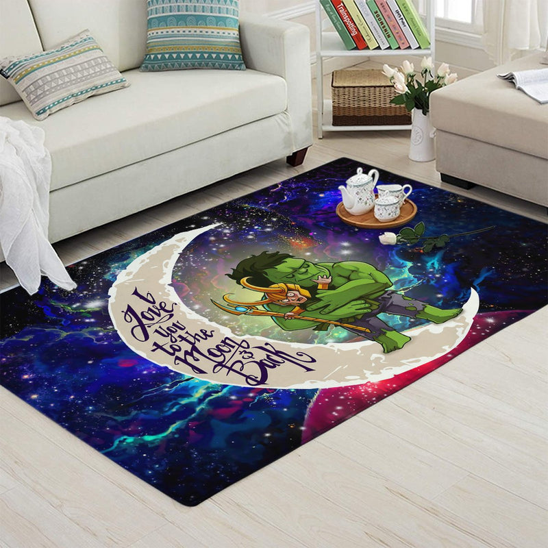 Hulk And Loki Love You To The Moon Galaxy Carpet Rug Home Room Decor Nearkii
