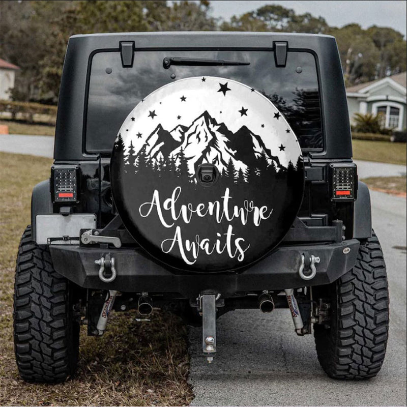 Adventure Awaits Car Spare Tire Cover Gift For Campers Nearkii